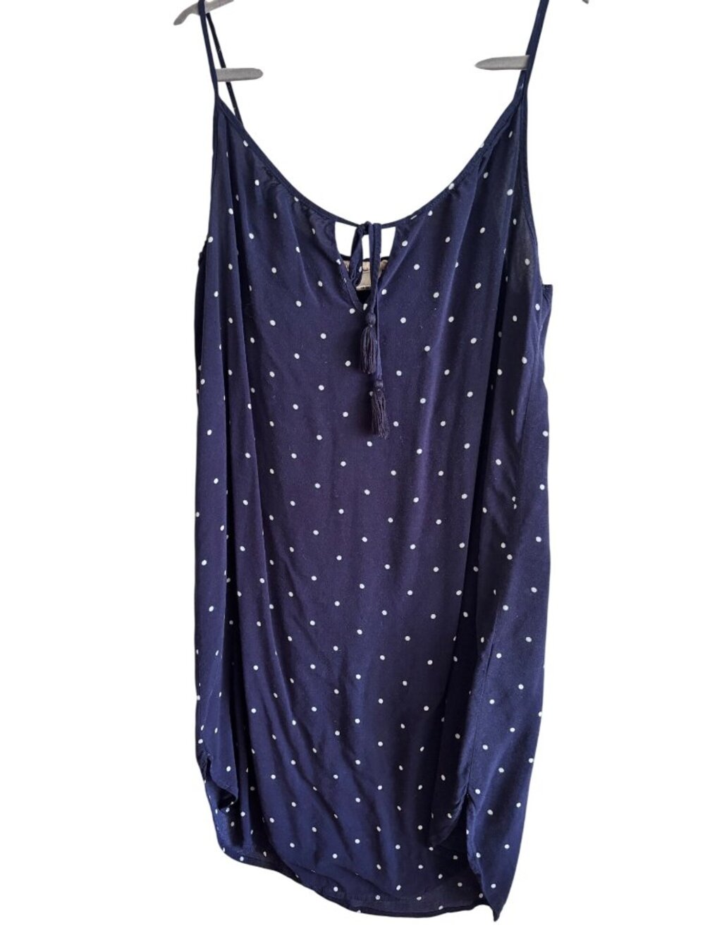 H&M L.O.G.G. Polka Dot Sleeveless Mini Dress With Tassel Tie Detail  Size 6
